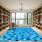 Bright Blue Polka Dot Medley Rug