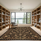 Ornate Gold Paisley Turtle Sea Life Rug