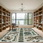 Prehistoric T-Rex Fossil Skeleton Sage Rug
