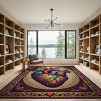 Detailed Anatomical Heart Mosaic Rug