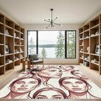 Feminine Portrait Sketch Collection Rug