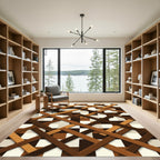 Modern Geometric Plaid Interlocking Lattice Rug