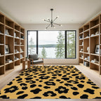 Golden Yellow Leopard Spots Rug