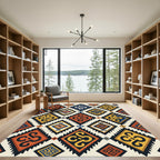 Geometric Tribal Diamond Adobe Chevron Rug