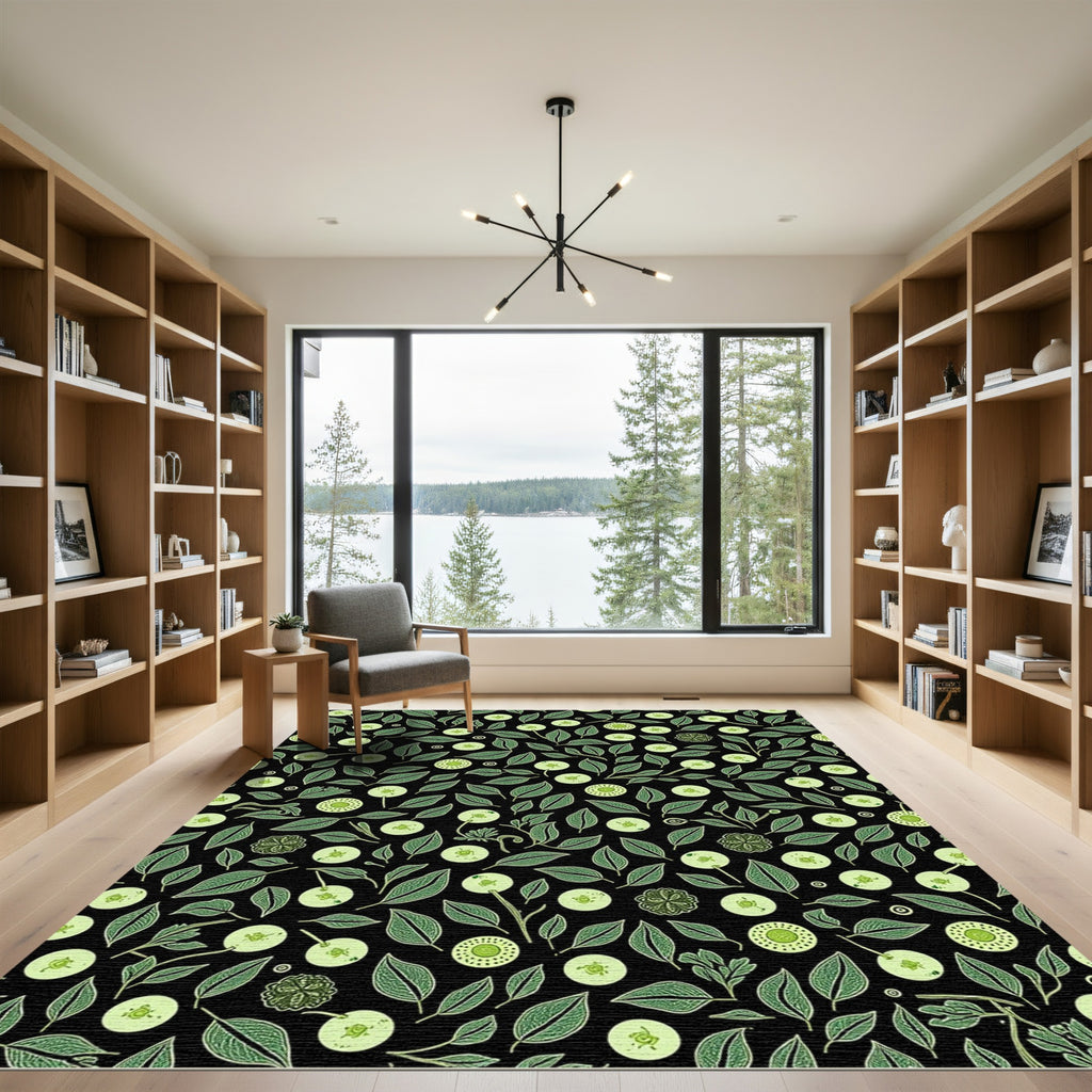 Verdant Circles Of Foliage Rug