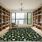 Verdant Circles Of Foliage Rug