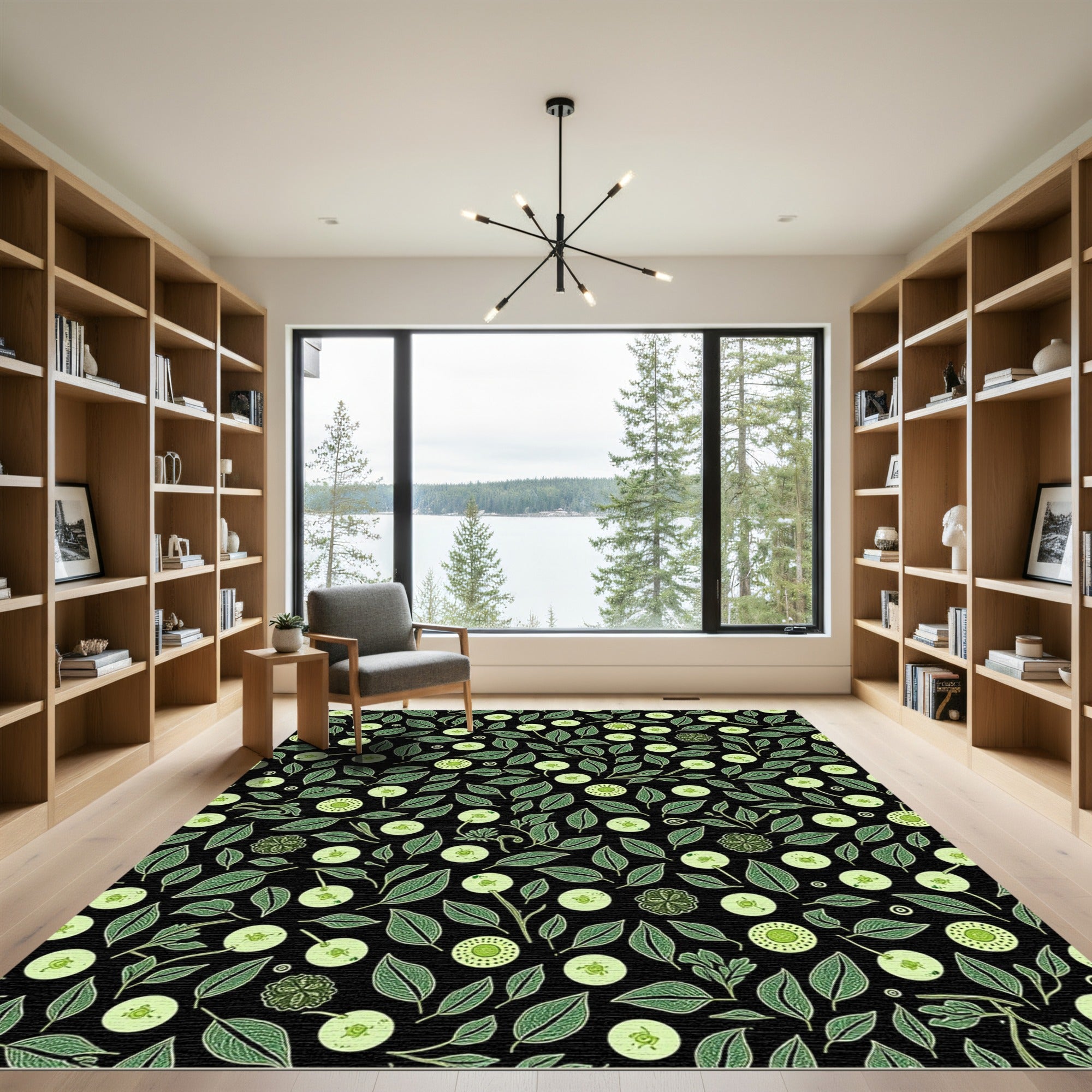 Verdant Circles Of Foliage Rug