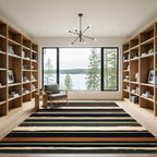 Earthy Tones Hand Painted Stripe Rug