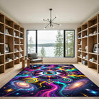 Neon Cosmic Eye Galactic Energy Mandala Rug