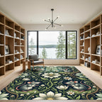 Enchanted Forest White Floral Mouse Meadow Rug