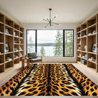 Golden Leopard Spot Fur Rug