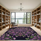 Elegant Purple Floral Mandala Medallion Rug