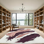 Plum and Nude Abstract Swirl Rug