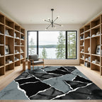 Abstract Torn Paper Geometric Collage Rug