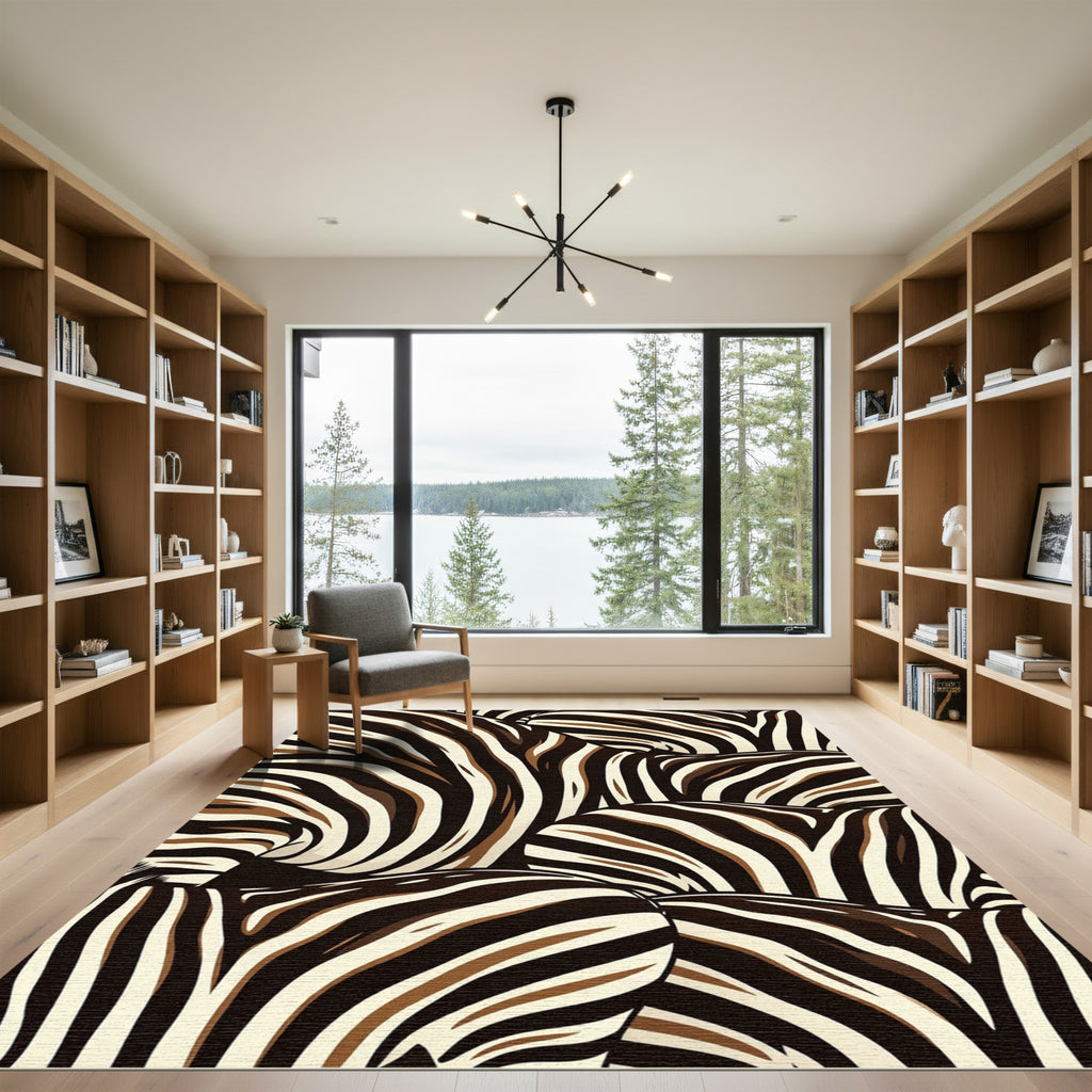 Safari Zebra Stripe Curve Rug