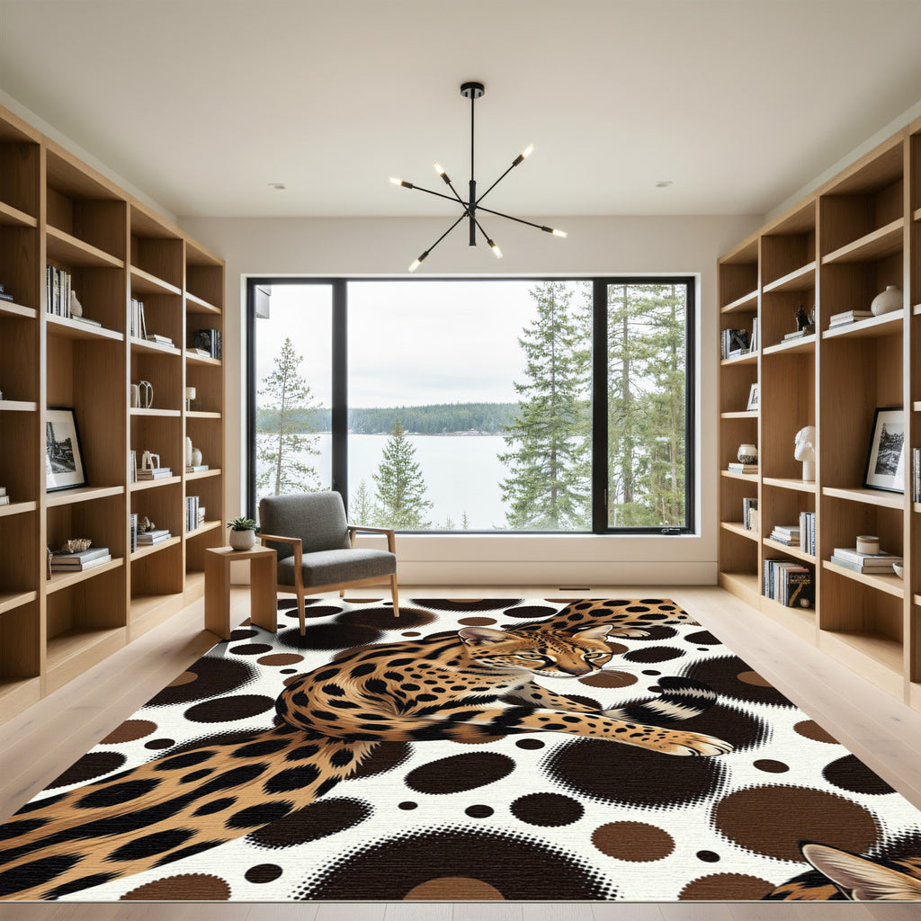 Wild Serval Cat Spotted Feline Art Rug