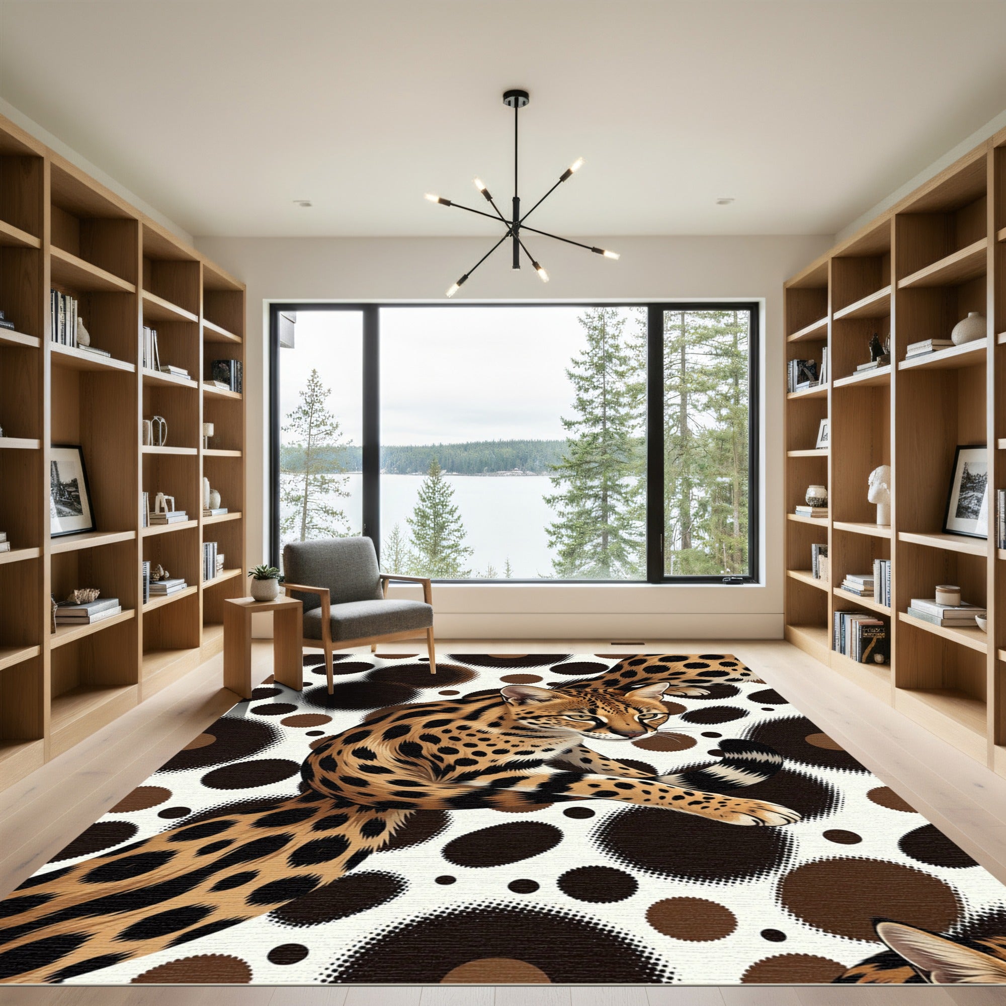 Wild Serval Cat Spotted Feline Art Rug
