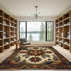 Earthy Terra Cotta Starburst Foliage Rug
