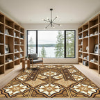 Brown Wooden Arch Floral Medina Rug