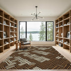 Woven Chocolate Beige Lattice Texture Rug