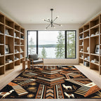 Earthy Andean Temple Geometric Sun Rug