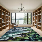 Stormy Coastal Wave Abstract Landscape Rug
