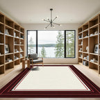Deep Burgundy Layered Border Rug