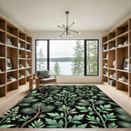 Botanical Pine Branch Forest Green Rug