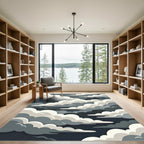 Dramatic Monochrome Stormy Cloud Landscape Rug
