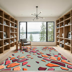 Earthy Abstract Geometric Terrazzo Fragment Rug