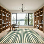 Vintage Sage Vertical Stripe Texture Rug