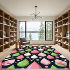Playful Pastel Teardrop Abstract Art Rug