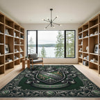 Emerald Green Royal Crest Shield Rug