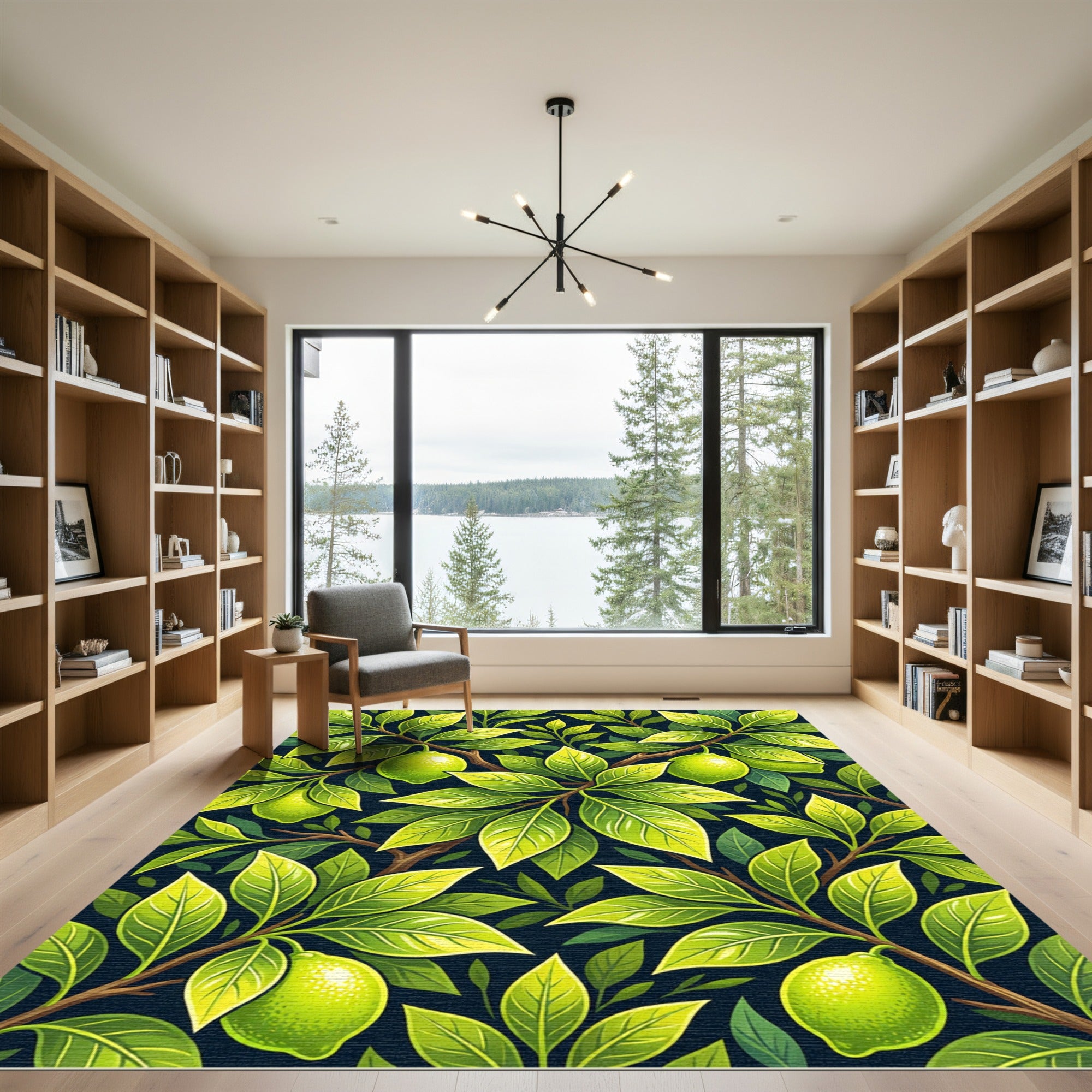 Lush Verdant Lemon Branch Botanical Rug