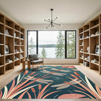 Earthy Terracotta Dragonfly Lily Pond Rug