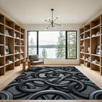 Dark Gray Intertwined Loops Rug