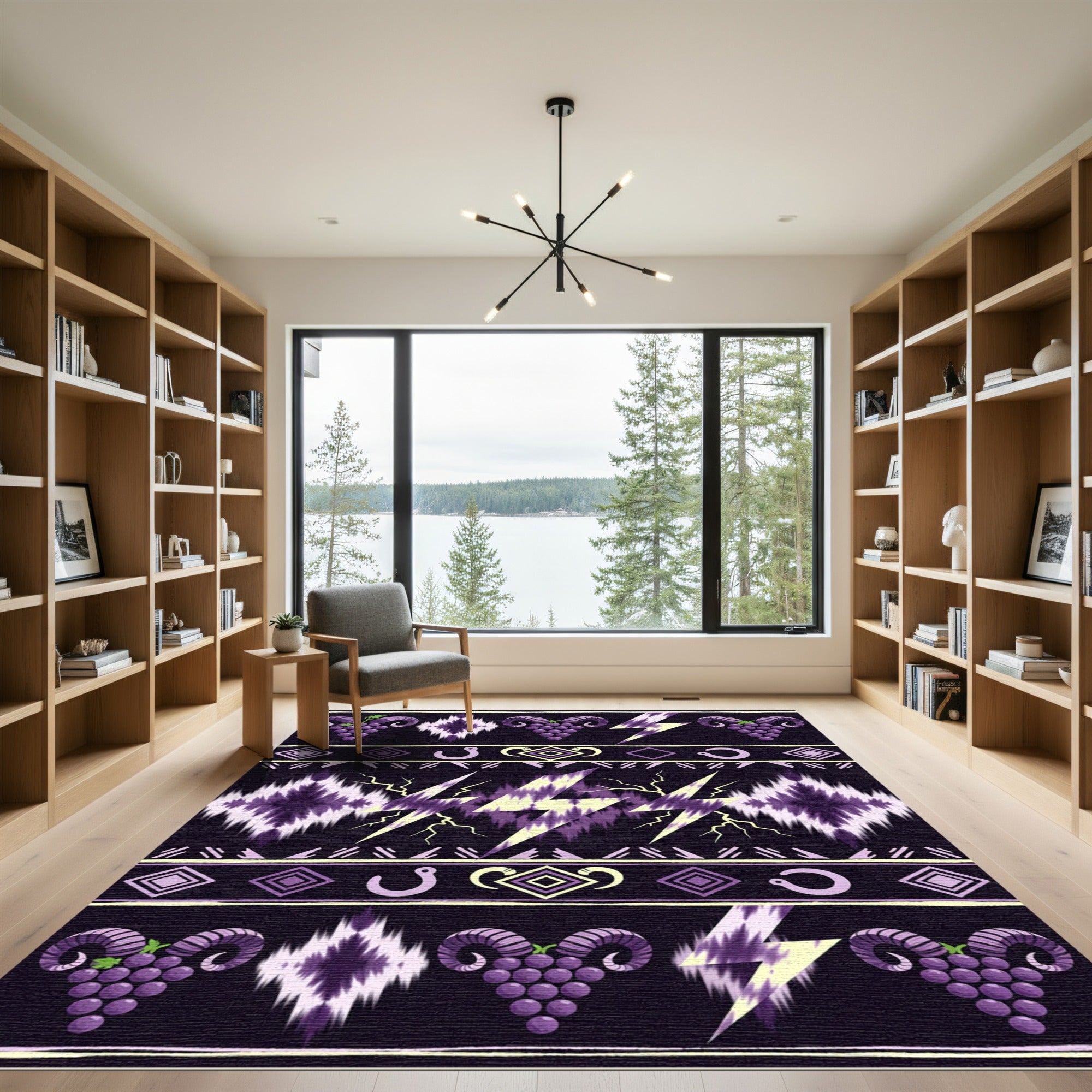 Purple Ram Grapes Lightning Bolt Rug
