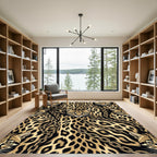 Gold Ocelot Chain Print Rug