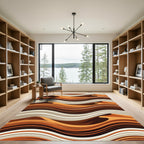 Abstract Earth Tone Sand Dune Waves Rug