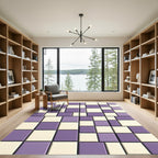 Lavender Cream Geometric Blocks Rug