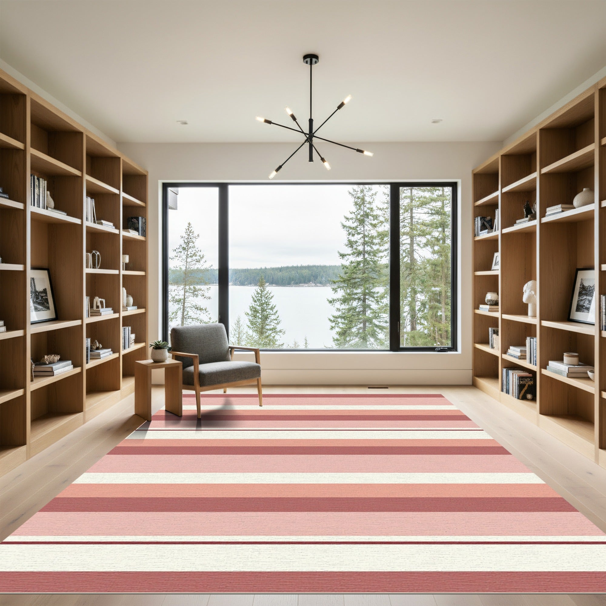 Terracotta Blush Striped Layers Rug