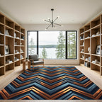 Metallic Gold and Slate Chevron Layering Rug