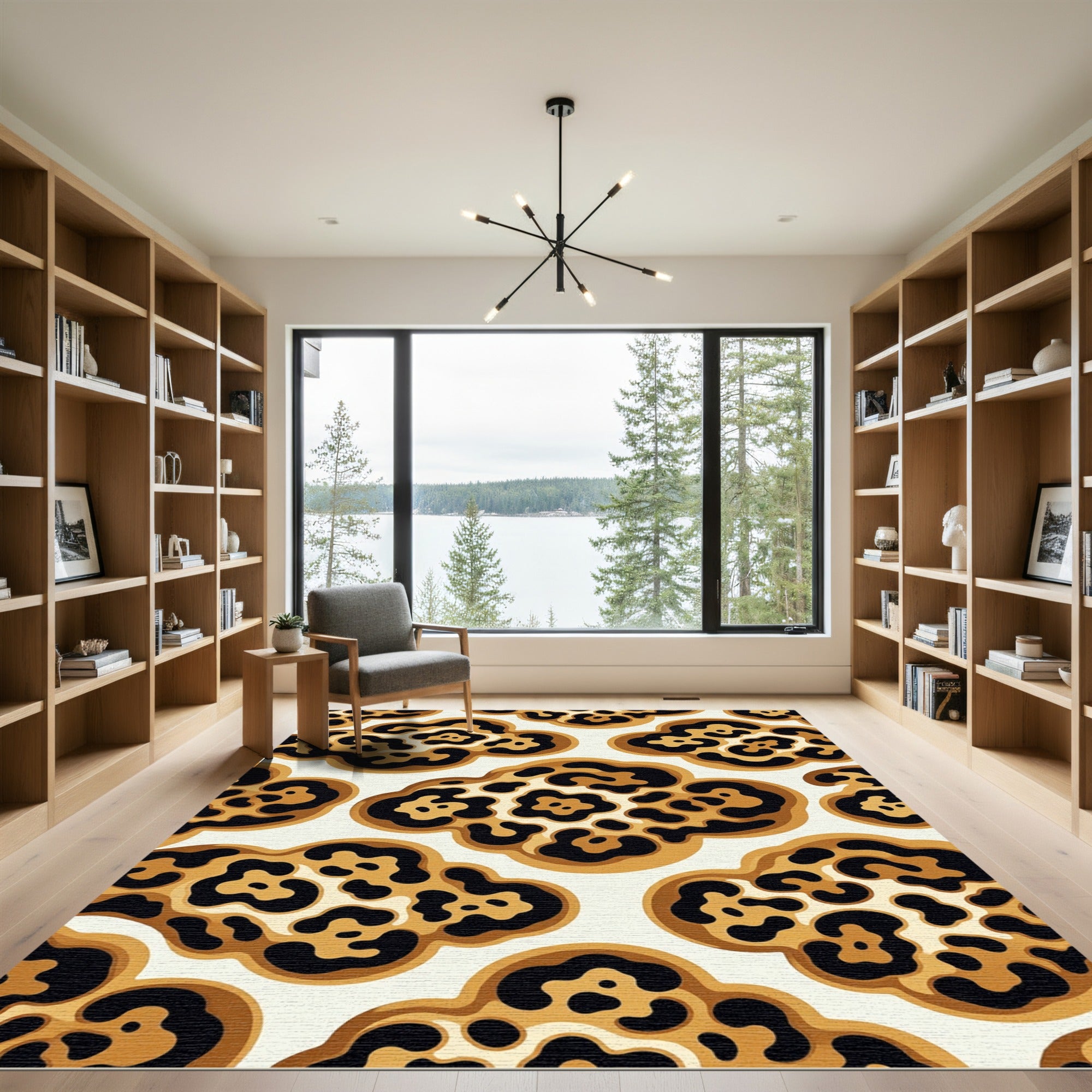Bold Caramel Leopard Spot Cloud Rug