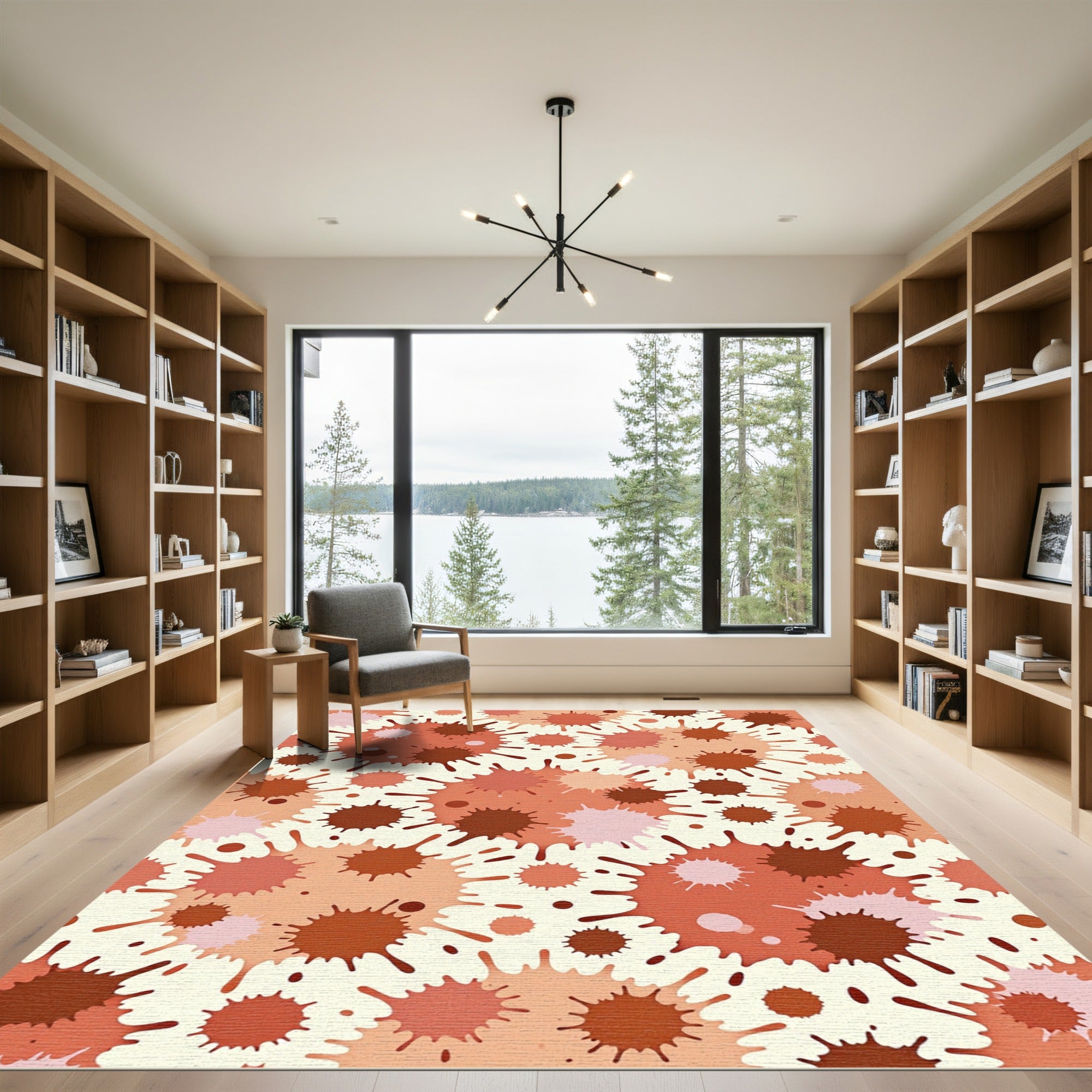 Earthy Splatter Blend Abstract Rug