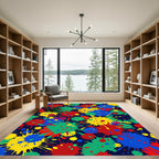Vibrant Multicolored Pop Art Splatter Rug