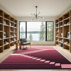 Modern Minimalist Staircase Gradient Ombre Rug