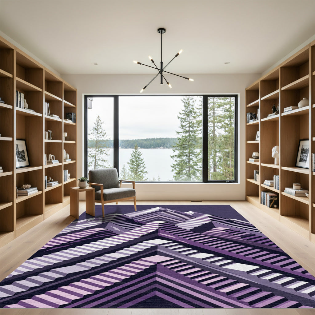 Lavender Mountain Geometric Staircase Rug