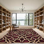 Deep Burgundy Floral Interlace Rug