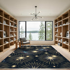 Golden Burst Starry Night Rug