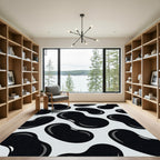 Monochrome Black Bean Scatter Rug